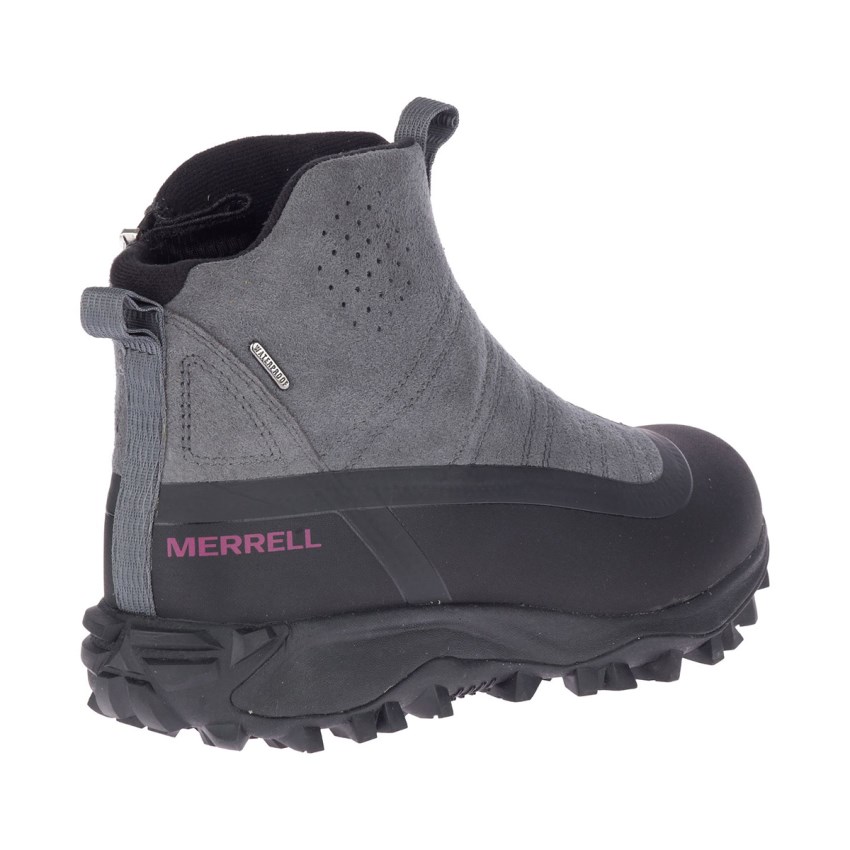 Chaussures Randonnée Merrell Thermo Snowdrift Zip Mid Shell Noir/Grise Femme | I.D.ZVDG